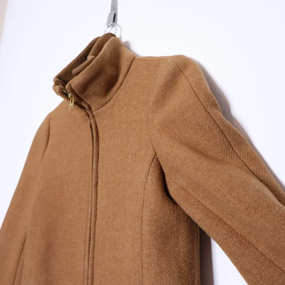J. CREW Lodge Coat Italian Stadium Wool Jacket Heather Acorn Quilted Women's 0